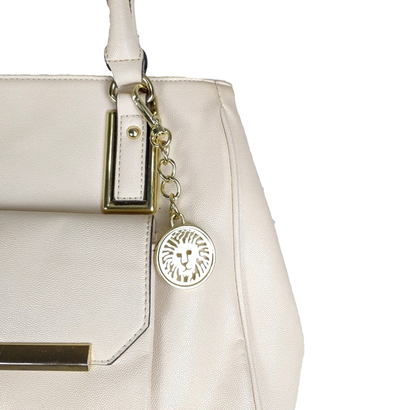 Anne Klein Cream Shimmer Down Large Satchel - Picture 3 of 10